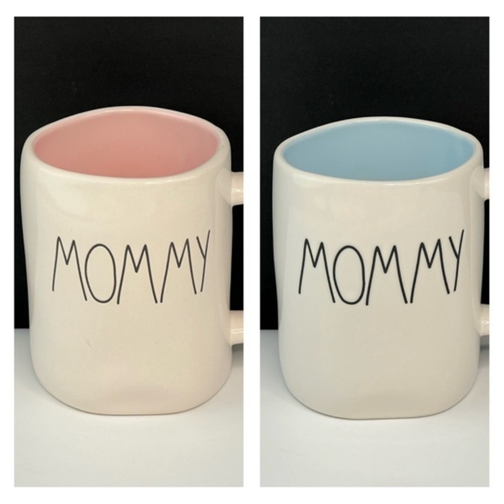 Rae Dunn - ‘Pink & Blue Mommy’ Two ceramic mugs. NWT
